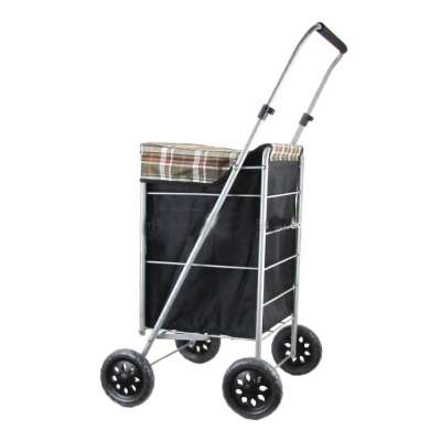 High quality 6 wheel shopping trolley promotional foldable shopping cart