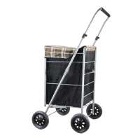 High quality 6 wheel shopping trolley promotional foldable shopping cart